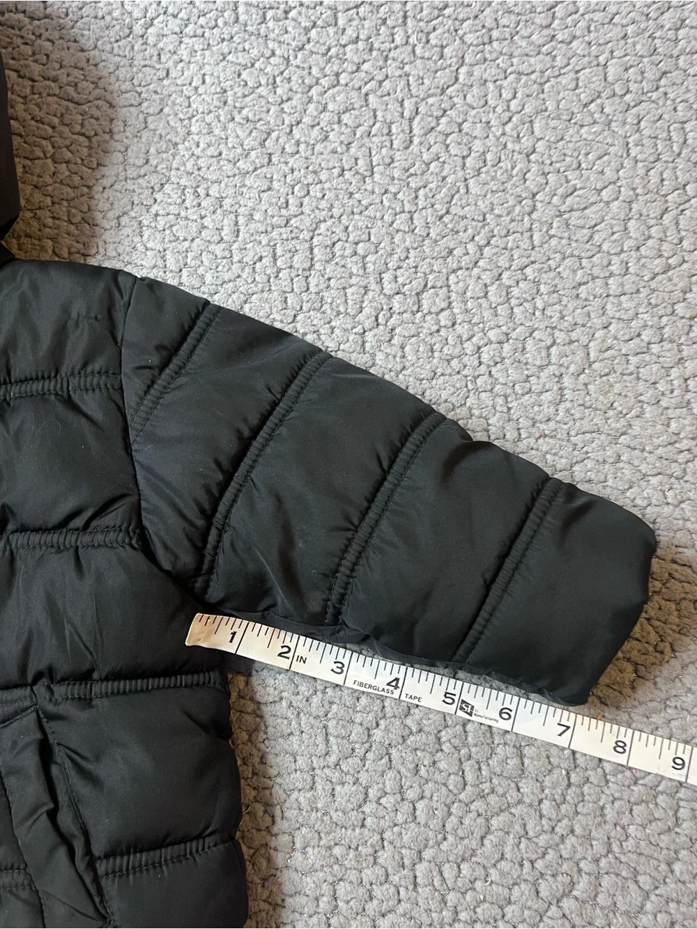 Healthtex Baby Hooded Puffer Jacket Fleece Lined Full Zip 18-24M Black Red